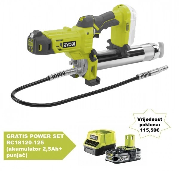 RYOBI aku mazalica R18GG-0 (18V ONE+, 400g, bez aku) 5133004643 PP26+